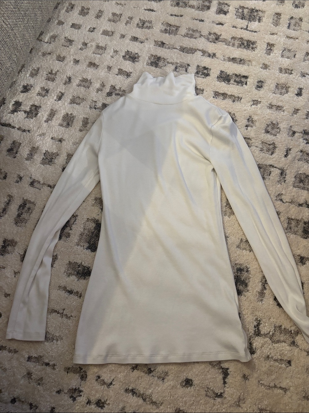 a new day Cream Ribbed Turtleneck Top